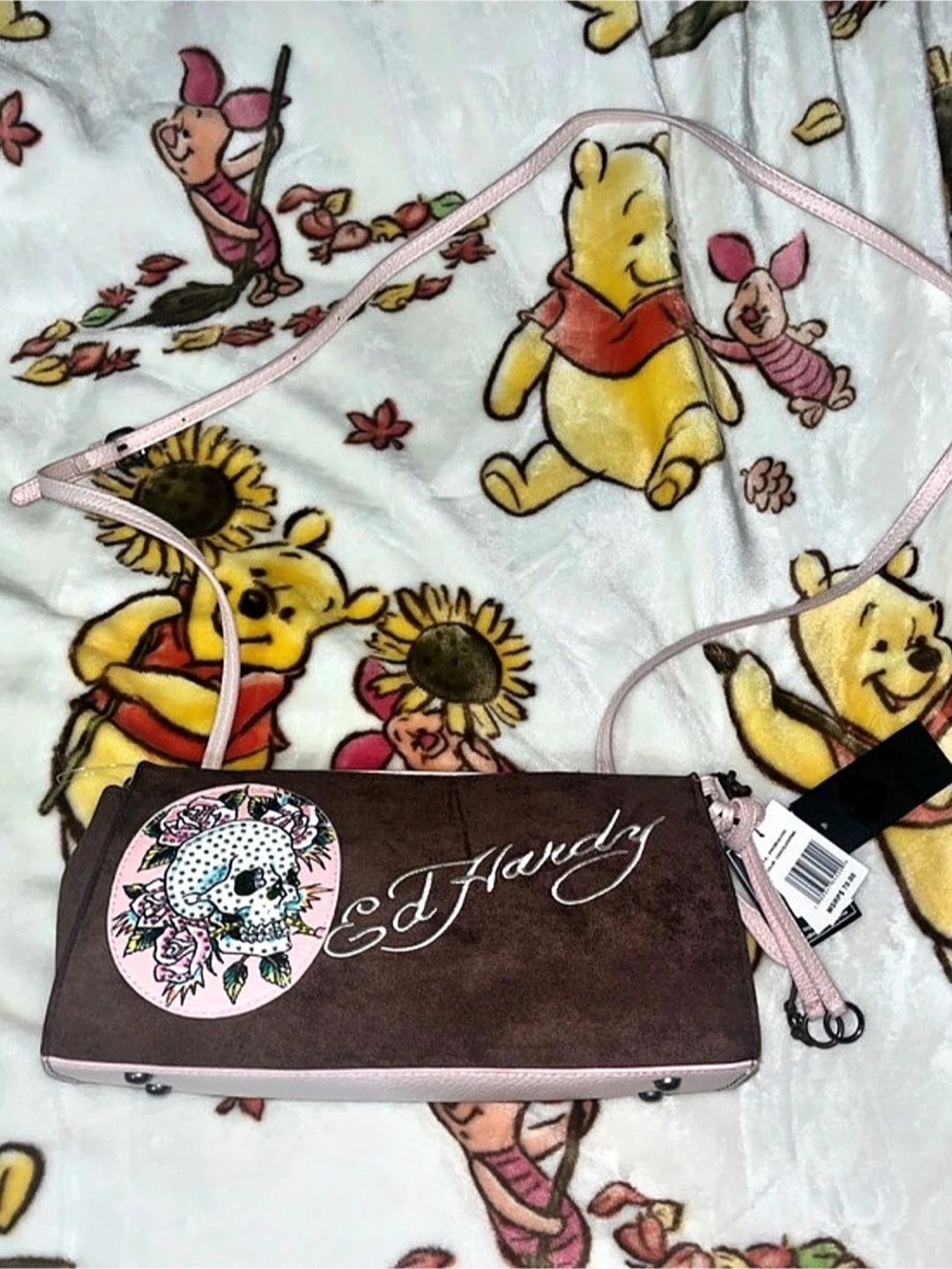 Ed Hardy Crossbody Bag in Brown & Pink